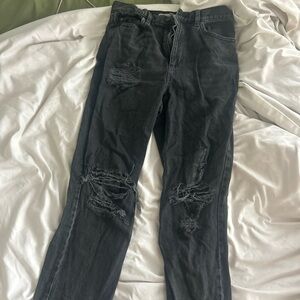 Garage Vintage Straight Black Jeans